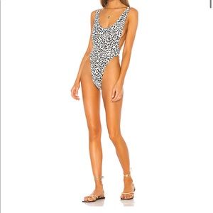 Norma Kamali  Marissa One Piece in Baby Leopard
